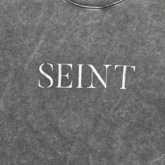 Seint Women's Oversized Stonewash‎ Gray Crewneck Sweatshirt Size Large - Picture 4 of 7